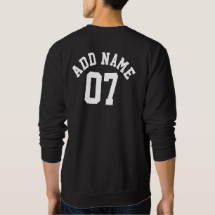 Navy Blue & White Sports Jersey Name Number Back Sweatshirt