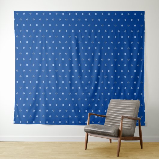 Navy Blue White Star von David Pattern Hintergrund Wandteppich (Beispiel (Horizontal))