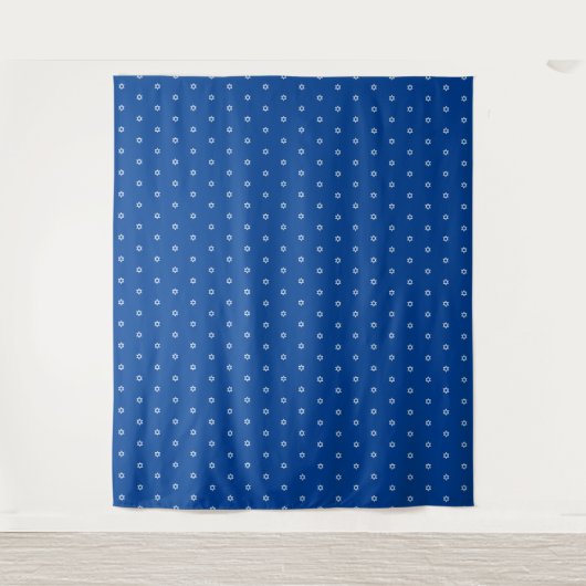 Navy Blue White Star von David Pattern Hintergrund Wandteppich (Vorderseite)