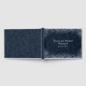 Navy Blue White Stardust Wedbook Gästebuch (Voll)