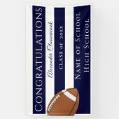 Navy Blue White Strike Football Abschluss Banner (Vertikal)