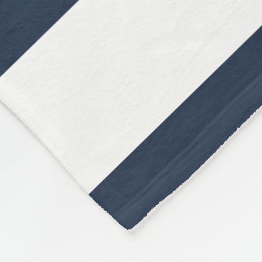 Navy Blue White Stripe Stilvolle Monogram Fleecedecke (Ecke)