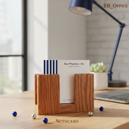 Navy Blue White Stripes Boutique Professional  Mitteilungskarte