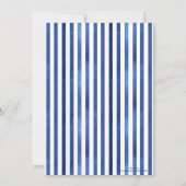 Navy Blue & White Stripes Coastal Nautical Design Einladung (Rückseite)