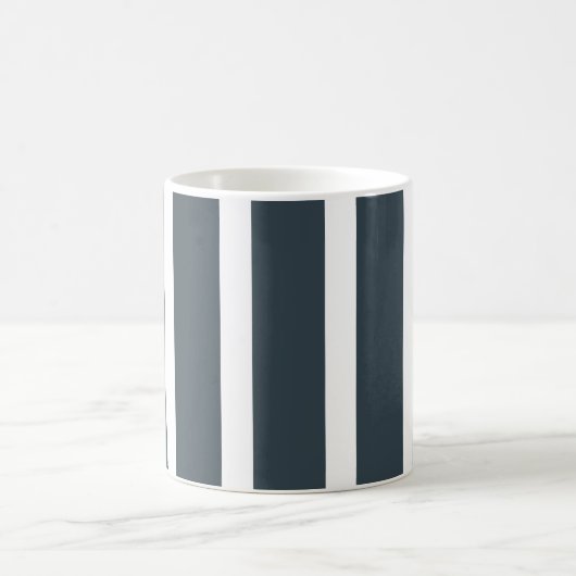 Navy Blue White Stripes Muster Kaffeetasse (Mittel)