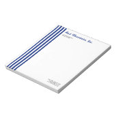 Navy Blue White Stripes Professional Versatile Notizblock (Rotiert)