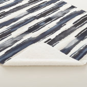 Navy Blue White Stripes Sherpadecke (3/4)