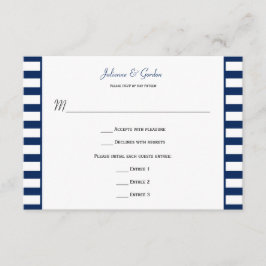 Navy Blue White Stripes Theme UAWG RSVP Karte