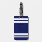 Navy Blue White Team Jersey Name Gepäckanhänger (Rückseite vertikal)
