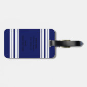 Navy Blue White Team Jersey Name Gepäckanhänger (Rückseite horizontal)