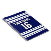 Navy Blue White Team Jersey Name Notizblock (Rechte Seite)