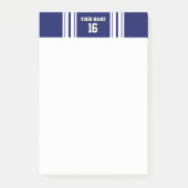 Navy Blue White Team Jersey Name Post-it Klebezettel (Vorderseite)