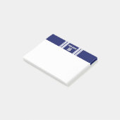 Navy Blue White Team Jersey Name Post-it Klebezettel (angewinkelt)