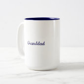 Navy Blue White Two Tone Mug Zweifarbige Tasse (Vorderseite Links)