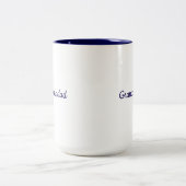 Navy Blue White Two Tone Mug Zweifarbige Tasse (Mittel)