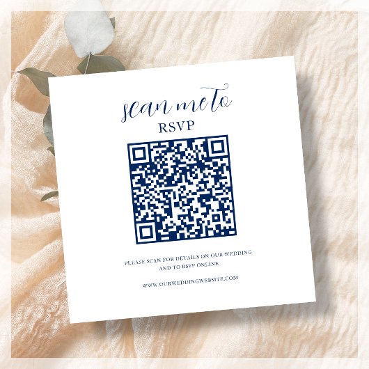 Navy Blue & White | UAWG QR-Code-Umschließungskart Begleitkarte