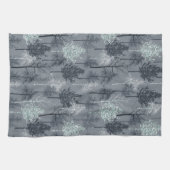 Navy Blue White und Imitate Glitzer Trees Geschirrtuch (Horizontal)