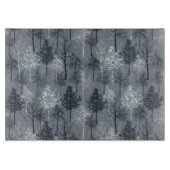 Navy Blue White und Imitate Glitzer Trees Schneidebrett (Vorderseite)