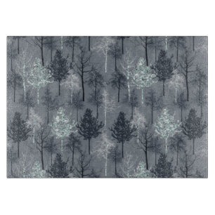 Navy Blue White und Imitate Glitzer Trees Schneidebrett