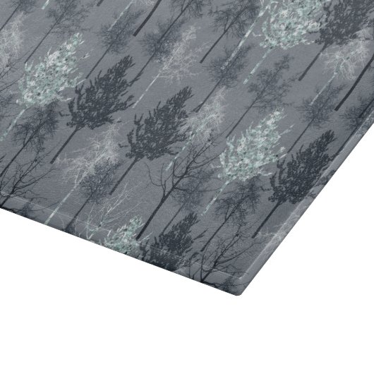 Navy Blue White und Imitate Glitzer Trees Schneidebrett (Ecke)