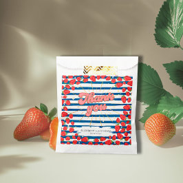 Navy Blue White Vielen Dank Red Strawberry Party Geschenktütchen