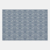 Navy Blue & White Wavy Muster Geschenkpapier Set (Vorderseite 3)
