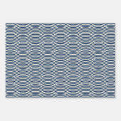Navy Blue & White Wavy Muster Geschenkpapier Set (Vorderseite)