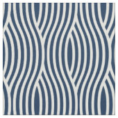 Navy Blue & White Wavy Muster Stoff (Nahaufnahme)