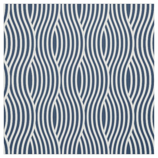 Navy Blue & White Wavy Muster Stoff (Muster)