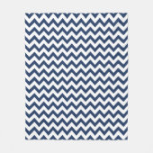 Navy Blue White Zickzack Pattern Fleece Blanket (Vorderseite)