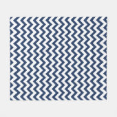 Navy Blue White Zickzack Pattern Fleece Blanket (Vorderseite (Horizontal))