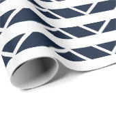 Navy Blue White Zickzack Pattern Geschenkpapier (Rolleneckpunkt)