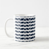 Navy Blue White Zickzack Pattern Kaffeetasse (Links)