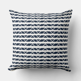 Navy Blue White Zickzack Pattern Kissen