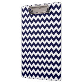 Navy Blue White Zickzack Zig-Zag Muster Klemmbrett (Links)