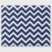 Navy Blue & White Zickzack Zigzag Muster Geschenkpapier (Flach)