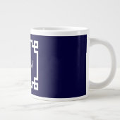 Navy Blue Whites griechischer Key #2 Gerahmt 3 Ini Jumbo-Tasse (Rechts)