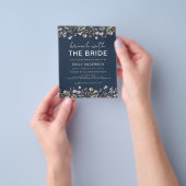 Navy Blue Wildblume Bridal Brunch Einladungen Flyer (Gruppe)
