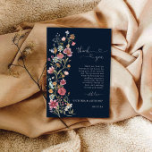 Navy Blue Wildblume Danke Card