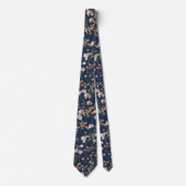 Navy Blue Wildblume Garden Blume Frühwoche Krawatte (Vorderseite)