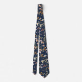 Navy Blue Wildblume Garden Blume Frühwoche Krawatte (Rückseite)