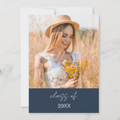 Navy Blue Wildblume Graduation Party Boho Einladung (Rückseite)