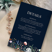 Navy Blue Wildblumen Hochzeitskarte Einladung