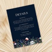 Navy Blue Wildblumen Hochzeitskarte Einladung