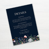 Navy Blue Wildblumen Hochzeitskarte Einladung
