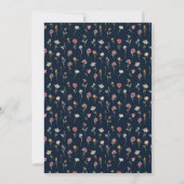 Navy Blue Wildblumen Probe Dinner Einladung (Rückseite)