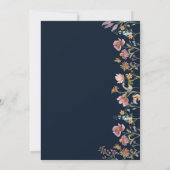 Navy Blue Wildblumen speichern die Datumskarten Save The Date (Rückseite)