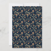Navy Blue Wildblumen speichern die Datumskarten Save The Date (Rückseite)