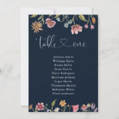 Navy Blue Wildblumen Tischnummer 1 Seekarte (Vorderseite)