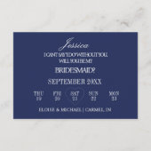 Navy Blue Will You Be My Bridesmaid Proposal Card Einladung (Rückseite)